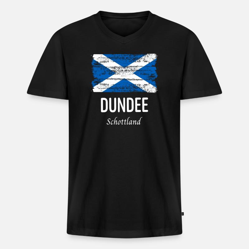 Dundee - Männer Premium Bio T-Shirt mit V-Ausschnitt - Schwarz
