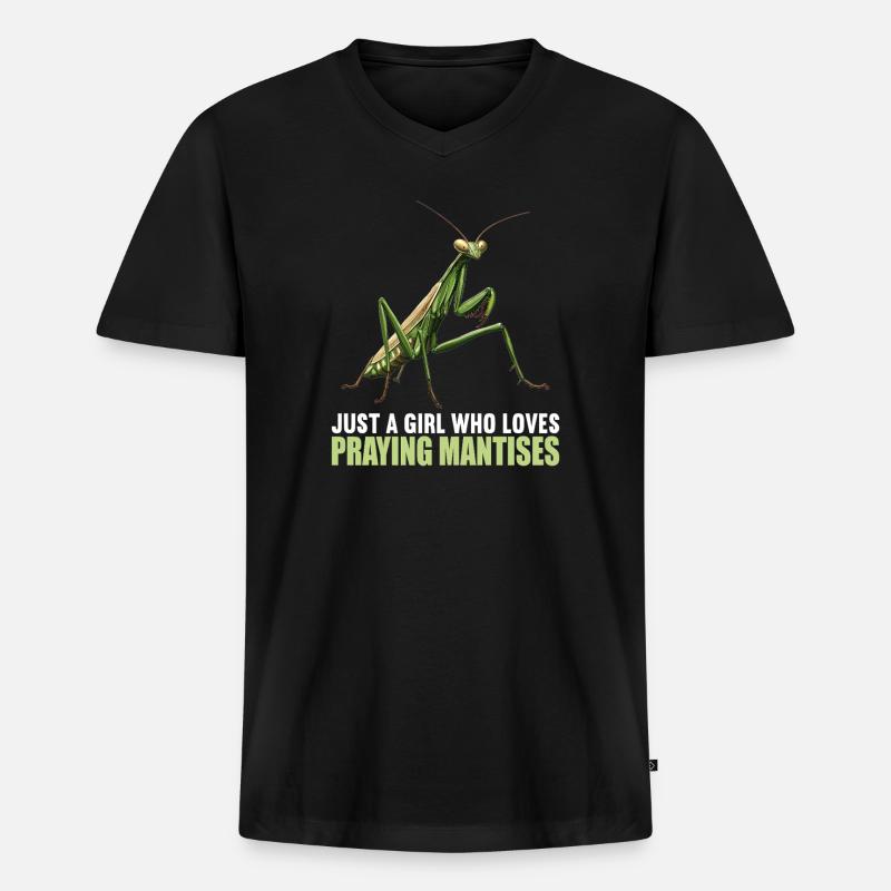 Gottesanbeterinnen Gottesanbeterin - Männer Premium Bio T-Shirt mit V-Ausschnitt - Schwarz