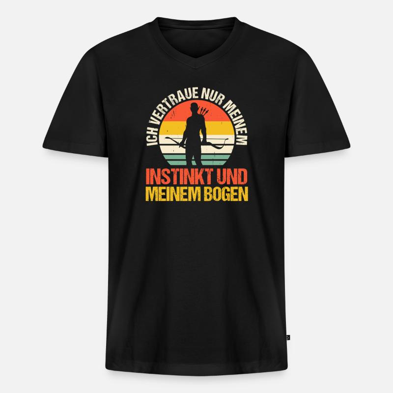 Bogenschütze Bogensport Bogenschießen - Männer Premium Bio T-Shirt mit V-Ausschnitt - Schwarz