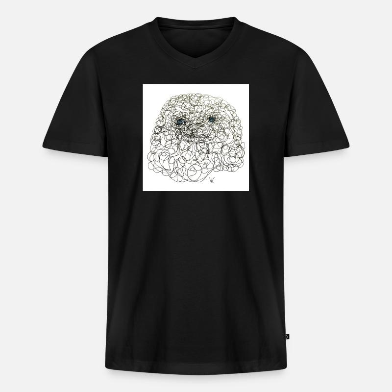 Curly Sherly - Männer Premium Bio T-Shirt mit V-Ausschnitt - Schwarz