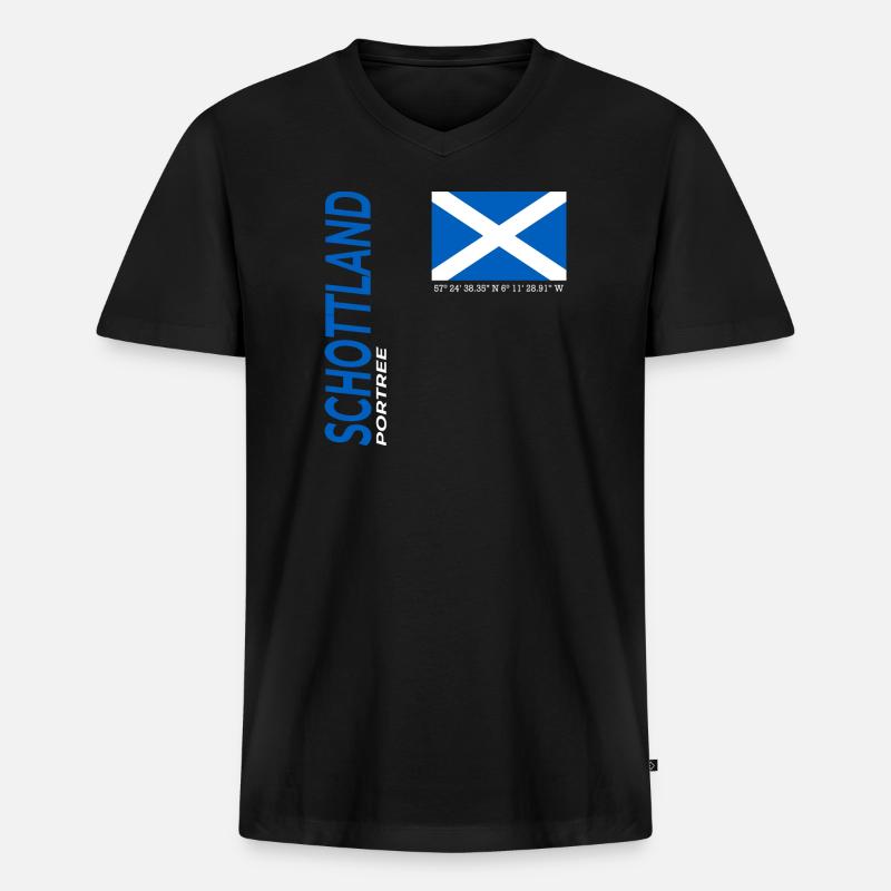 Portree - Männer Premium Bio T-Shirt mit V-Ausschnitt - Schwarz
