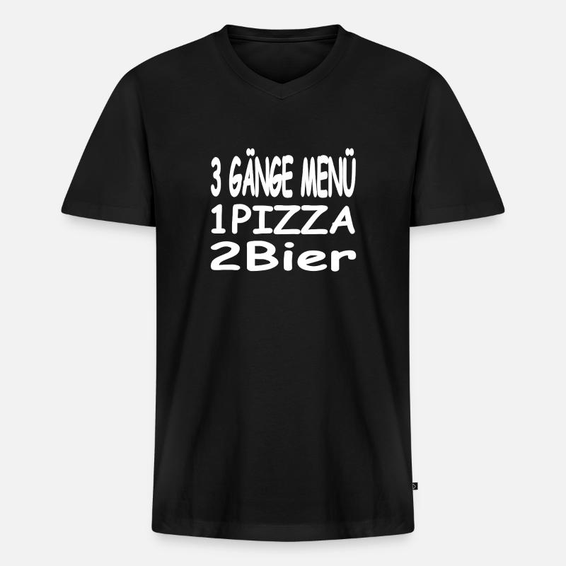 Bier - Männer Premium Bio T-Shirt mit V-Ausschnitt - Schwarz