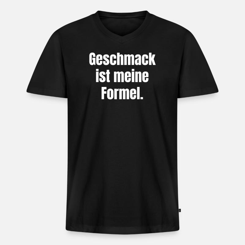 Geschmack ist meine Formel - Männer Premium Bio T-Shirt mit V-Ausschnitt - Schwarz