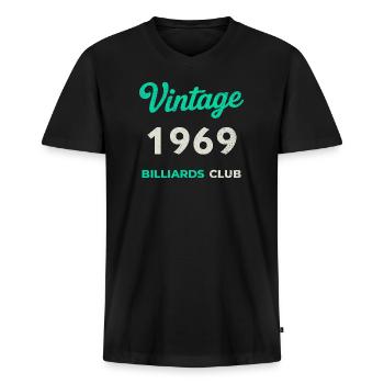 Vintage 1969 – Billiards Club Retro Geburtsjahr - Männer Premium Bio T-Shirt mit V-Ausschnitt - Schwarz - Vorne - Nico (187cm)