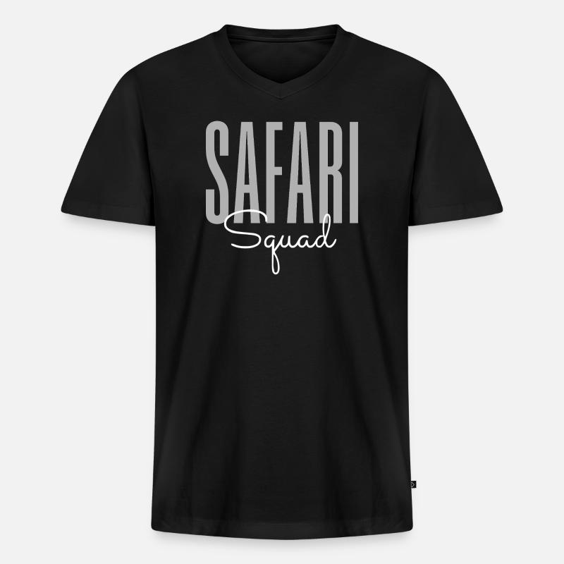 Safari Squad – Abenteuer-Wildtierreise-Entdecker - Männer Premium Bio T-Shirt mit V-Ausschnitt - Schwarz