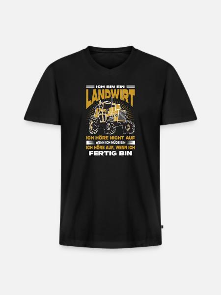 Farmer Gifts Agriculture Tractor Farmer - Men's Premium Organic T-shirt with V-neck - black