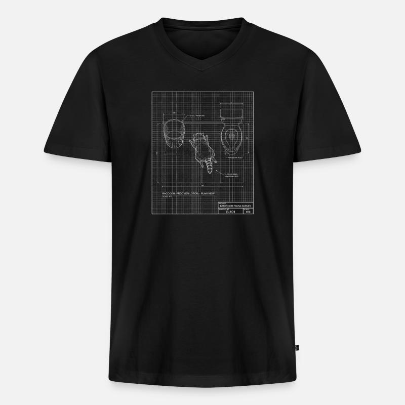 Trashed Panda Meme - Männer Premium Bio T-Shirt mit V-Ausschnitt - Schwarz