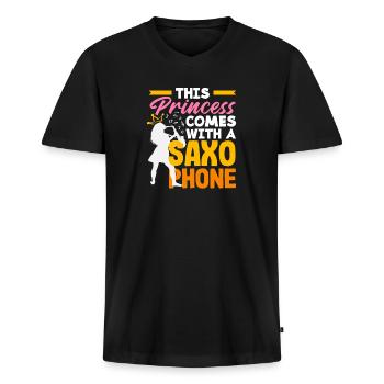 Diese Prinzessin Kommt Mit Einem - Männer Premium Bio T-Shirt mit V-Ausschnitt - Schwarz - Vorne - Nico (187cm)