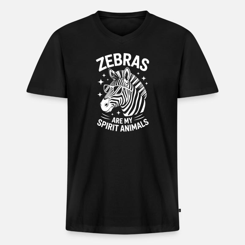 Zebra Spruch Lustiges Zebra Geschenk - Männer Premium Bio T-Shirt mit V-Ausschnitt - Schwarz