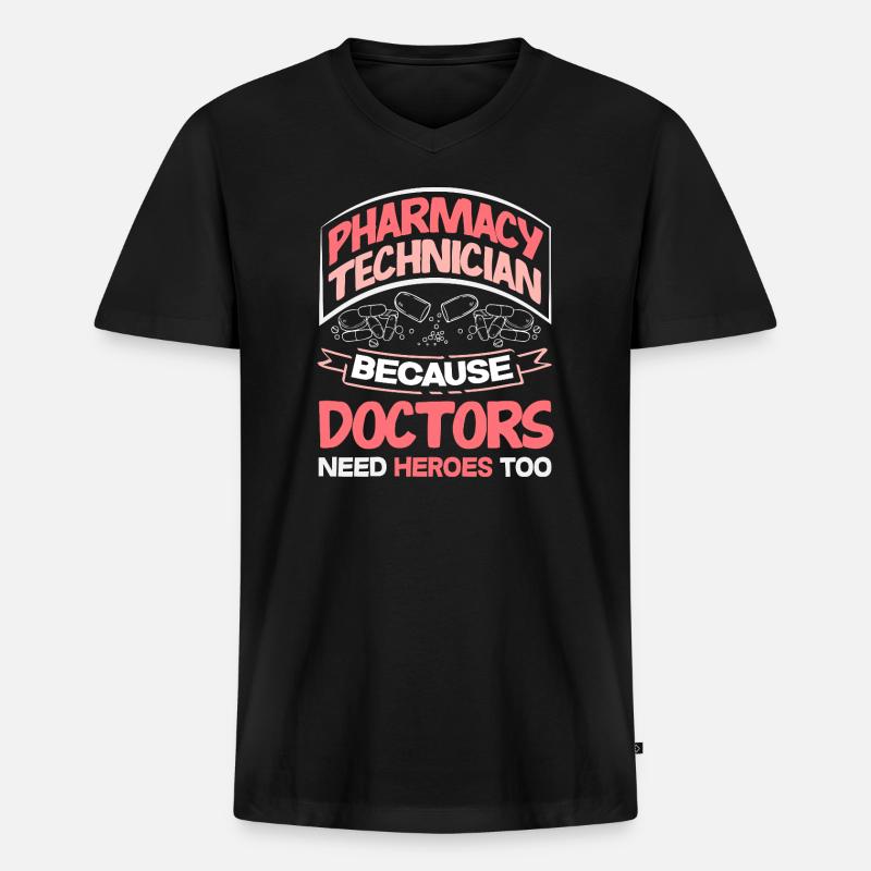 Apotheker Pharmazeutisch-technischer - Männer Premium Bio T-Shirt mit V-Ausschnitt - Schwarz