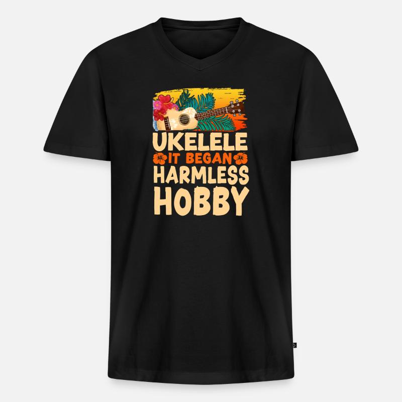 Hawaiian Ukulele Uke Ukulele It - Männer Premium Bio T-Shirt mit V-Ausschnitt - Schwarz