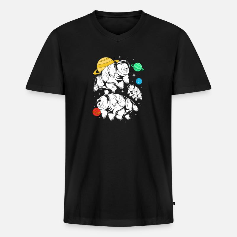 Tardigrade Tardigrades Bärtierchen Wasserbär - Männer Premium Bio T-Shirt mit V-Ausschnitt - Schwarz