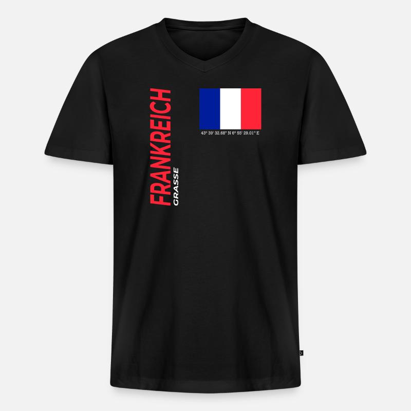 Grasse - Männer Premium Bio T-Shirt mit V-Ausschnitt - Schwarz