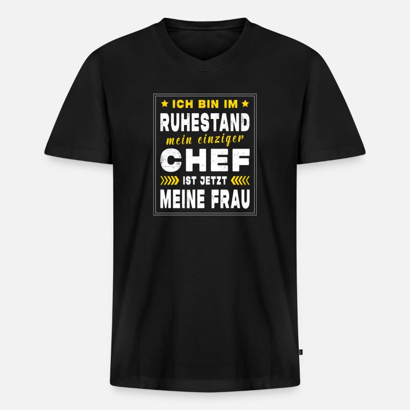 Rentner Ruhestand Geschenkidee - Männer Premium Bio T-Shirt mit V-Ausschnitt - Schwarz