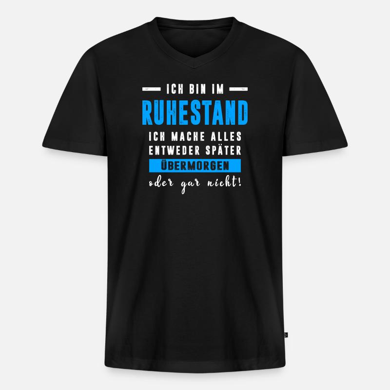 Rentner Ruhestand Geschenkidee - Männer Premium Bio T-Shirt mit V-Ausschnitt - Schwarz