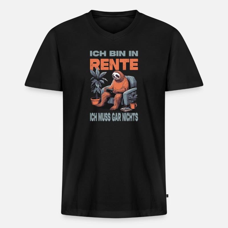 Rentner Ruhestand Geschenkidee - Männer Premium Bio T-Shirt mit V-Ausschnitt - Schwarz