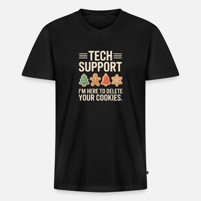 Technische Support-Cookies: Yuletide debuggen - Männer Premium Bio T-Shirt mit V-Ausschnitt - Schwarz