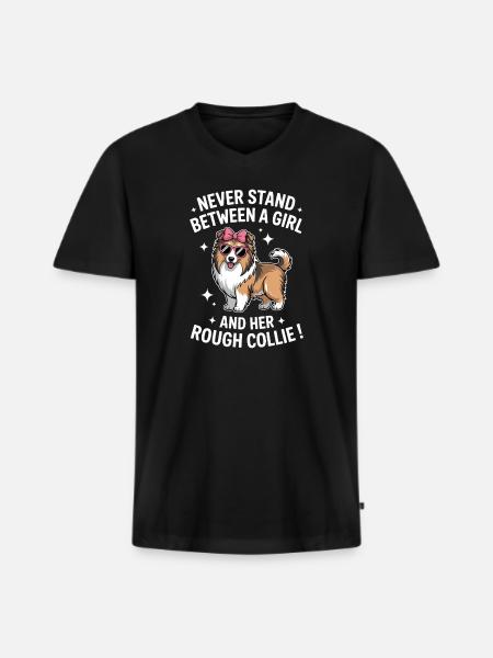Rough Collie Sayings Funny Rough Collie Gift - Men's Premium Organic T-shirt with V-neck - black