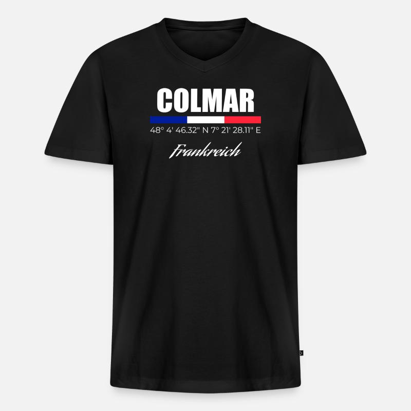 Colmar - Männer Premium Bio T-Shirt mit V-Ausschnitt - Schwarz