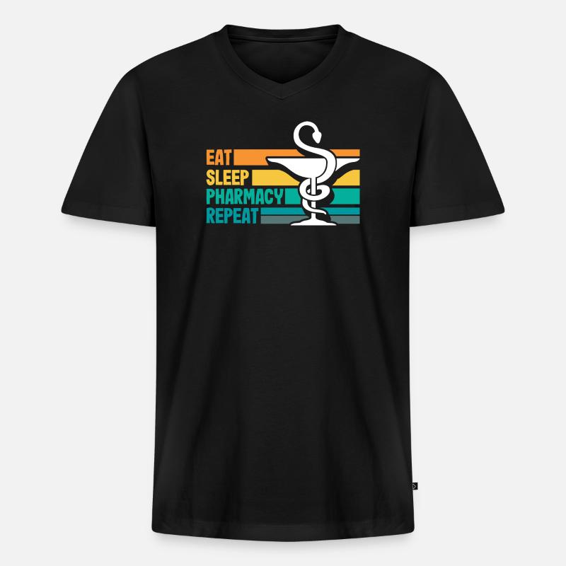 Apotheker Pharmazeutisch-technischer - Männer Premium Bio T-Shirt mit V-Ausschnitt - Schwarz