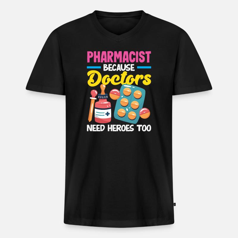 Apotheker Pharmazeutisch-technischer - Männer Premium Bio T-Shirt mit V-Ausschnitt - Schwarz