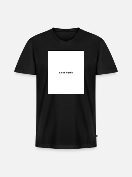 Stay Relaxed – Minimal Slogan - Men's Premium Organic T-shirt with V-neck - black