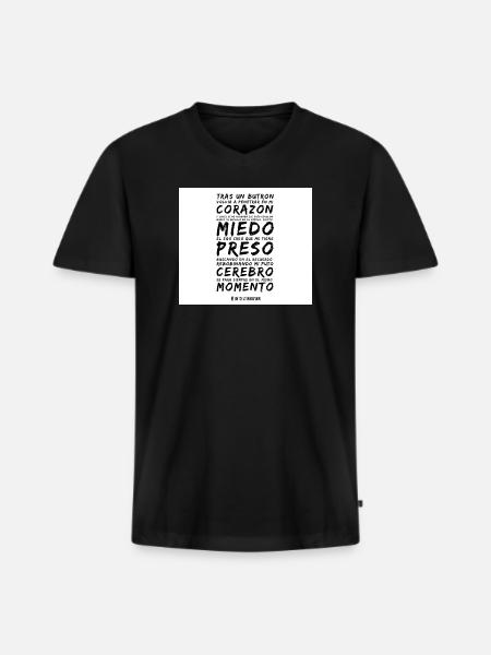 Heart and Fear in Verse - Men's Premium Organic T-shirt with V-neck - black