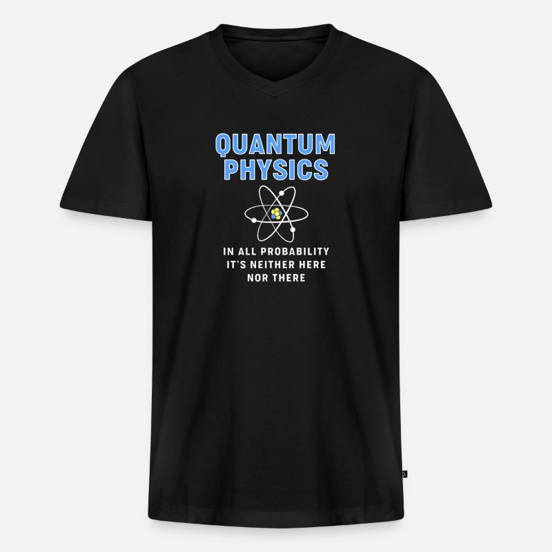 Quantensprung Quanten Physik Quantenphysik - Männer Premium Bio T-Shirt mit V-Ausschnitt - Schwarz