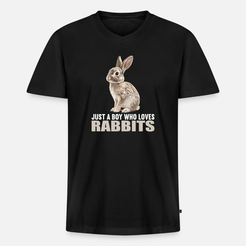 Hasen Hase - Männer Premium Bio T-Shirt mit V-Ausschnitt - Schwarz