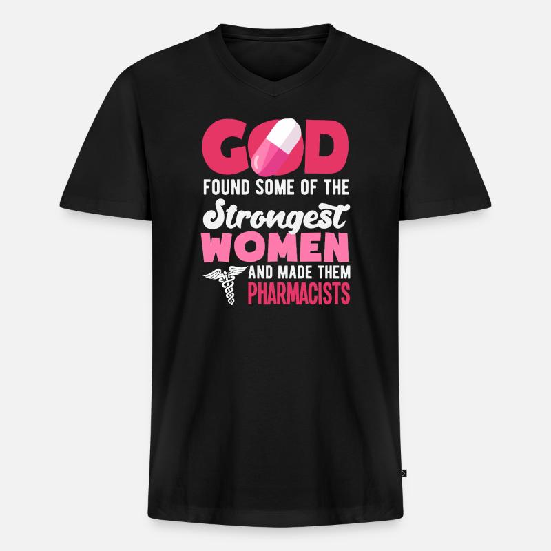 Apotheker Pharmazeutisch-technischer - Männer Premium Bio T-Shirt mit V-Ausschnitt - Schwarz
