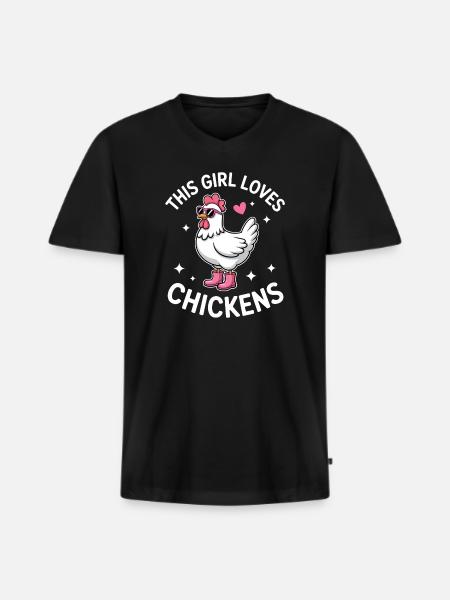 Chicken Saying Chicken Funny Chicken Gift - Men's Premium Organic T-shirt with V-neck - black
