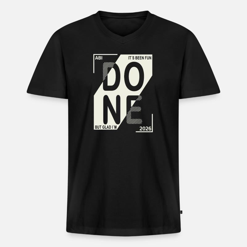 Done 2026 – Abi geschafft Design - Männer Premium Bio T-Shirt mit V-Ausschnitt - Schwarz