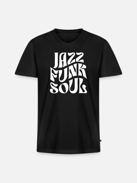 Jazz Funk Soul Typography - Men's Premium Organic T-shirt with V-neck - black
