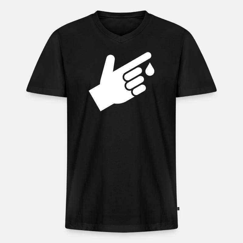 Bluttest, Bluttropfen - Männer Premium Bio T-Shirt mit V-Ausschnitt - Schwarz