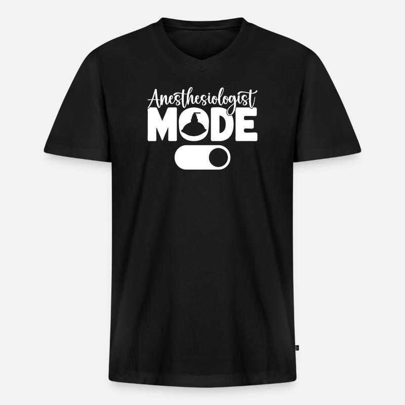 Anesthesiologist Mode On Anesthesia - Männer Premium Bio T-Shirt mit V-Ausschnitt - Schwarz