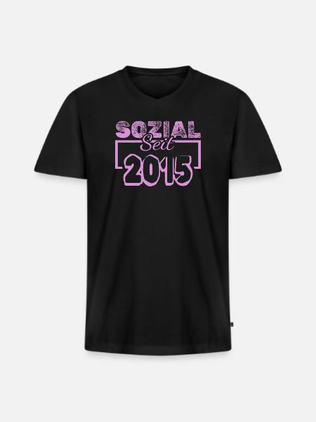 Social Pink since 2013 - Men's Premium Organic T-shirt with V-neck - black