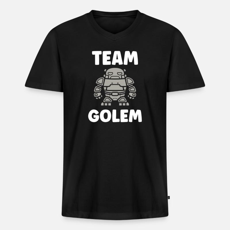 Team Golem - Männer Premium Bio T-Shirt mit V-Ausschnitt - Schwarz