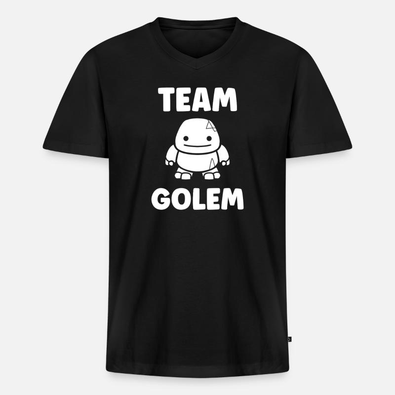 Team Golem - Männer Premium Bio T-Shirt mit V-Ausschnitt - Schwarz