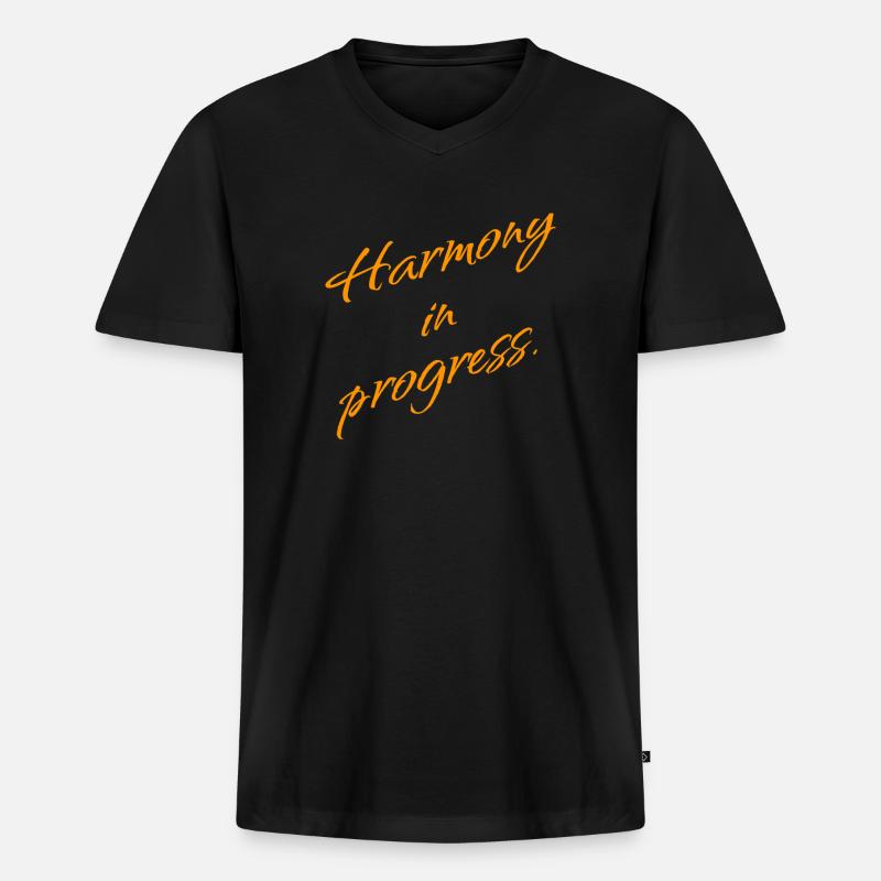 Harmony in Progress – Balance & Mindset - Männer Premium Bio T-Shirt mit V-Ausschnitt - Schwarz