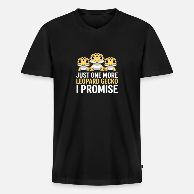 Leopardgekko-Trio Versprechen - Männer Premium Bio T-Shirt mit V-Ausschnitt - Schwarz