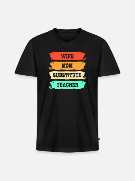 Substitute Teacher Substitute Teacher - Men's Premium Organic T-shirt with V-neck - black