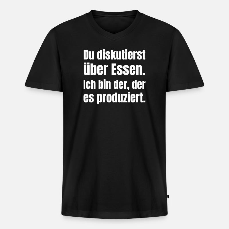 Essensdiskurs Typografie - Männer Premium Bio T-Shirt mit V-Ausschnitt - Schwarz