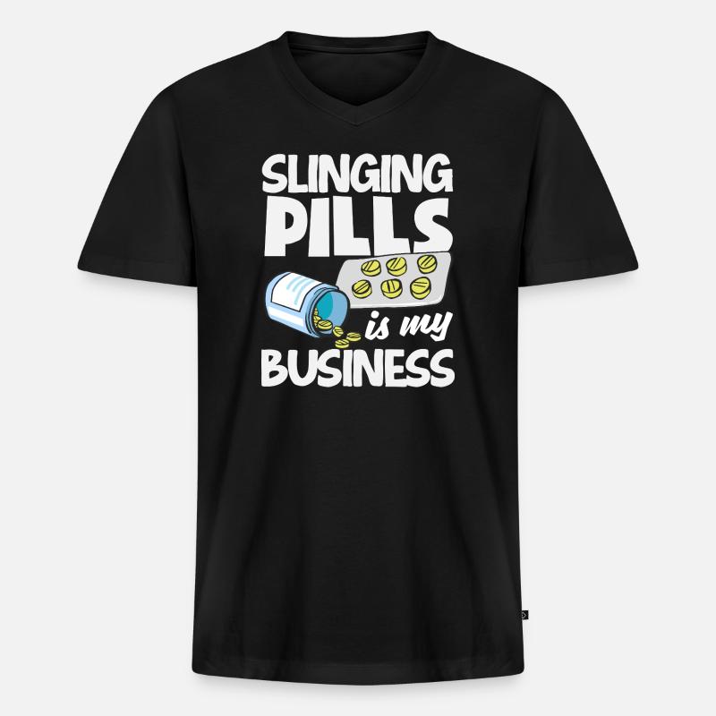 Apotheker Pharmazeutisch-technischer - Männer Premium Bio T-Shirt mit V-Ausschnitt - Schwarz