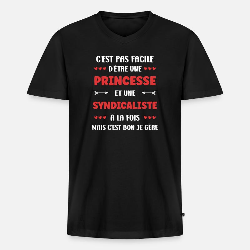 Gewerkschaftler - Männer Premium Bio T-Shirt mit V-Ausschnitt - Schwarz
