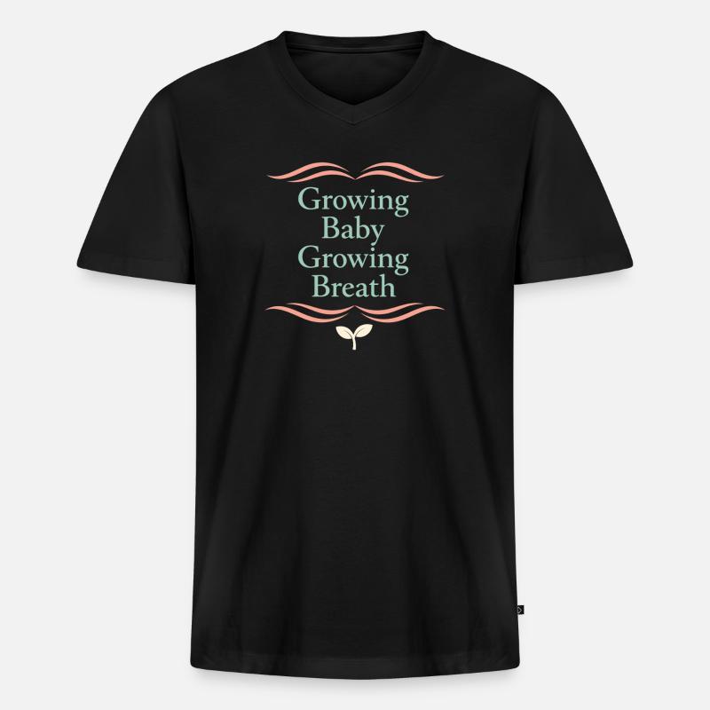 Vorgeburtliches Yoga Werdende Mutter - Männer Premium Bio T-Shirt mit V-Ausschnitt - Schwarz