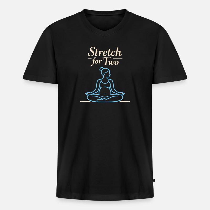 Vorgeburtliches Yoga Werdende Mutter - Männer Premium Bio T-Shirt mit V-Ausschnitt - Schwarz