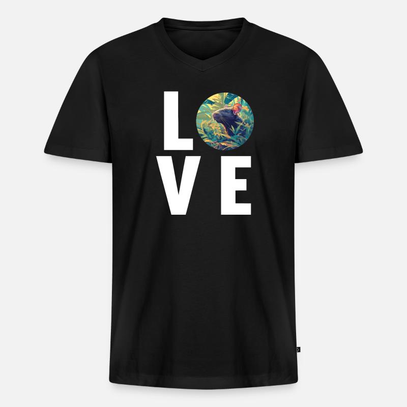 Ratten Ratte - Männer Premium Bio T-Shirt mit V-Ausschnitt - Schwarz