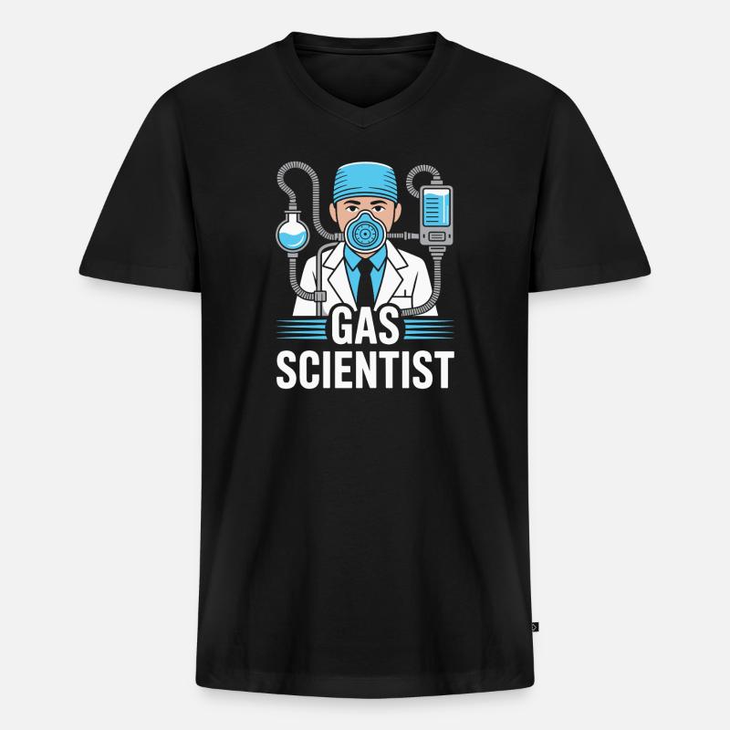 Anesthesiologist Gas Scientist Anesthesia - Männer Premium Bio T-Shirt mit V-Ausschnitt - Schwarz