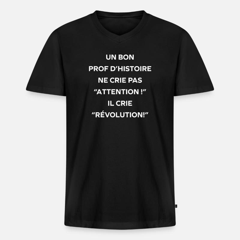 Geschichtslehrer der Cree-Revolution - Männer Premium Bio T-Shirt mit V-Ausschnitt - Schwarz