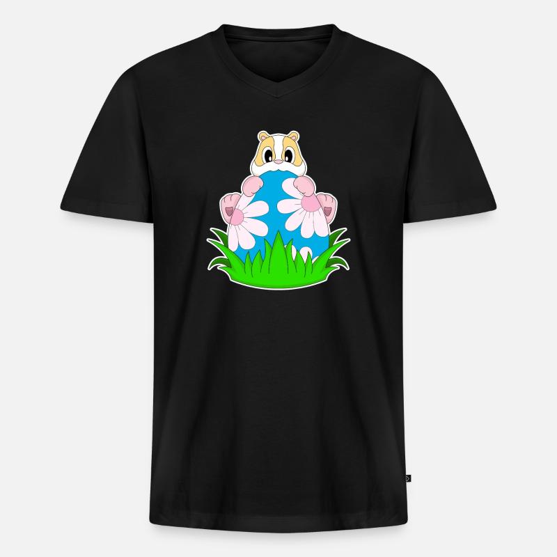 Hamster Easter Easter Egg - Men's Premium Organic T-shirt with V-neck - black